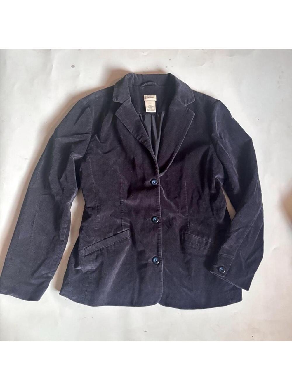 Vintage LL Bean preppy navy corduroy blazer